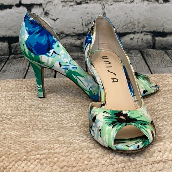 Unisa Peep Toe Floral Heels - Picture 1 of 4